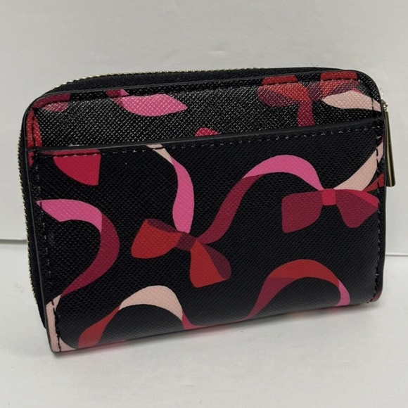 NEW Kate Spade Wrapping Party Small Zip Around Card Wallet K4754 Black - Picture 8 of 8